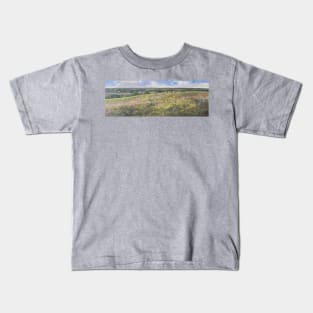 Golden Blooming Field Oil on Canvas Kids T-Shirt